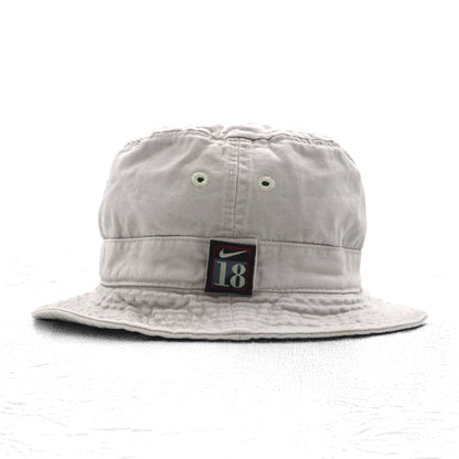 NIKE 90年代 銀タグ スウォッシュ 刺繍 バケットハット L ベージュ コットン