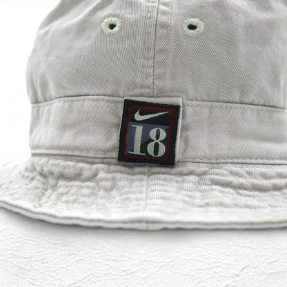 NIKE 90年代 銀タグ スウォッシュ 刺繍 バケットハット L ベージュ コットン