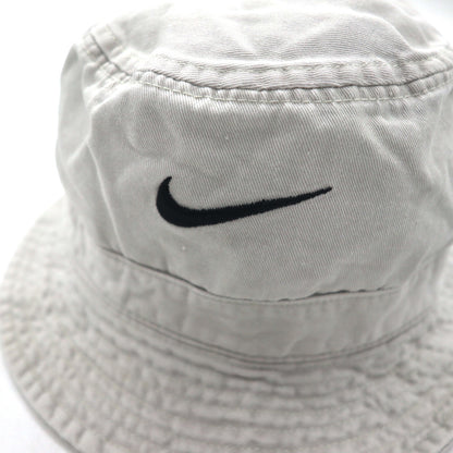 NIKE 90年代 銀タグ スウォッシュ 刺繍 バケットハット L ベージュ コットン