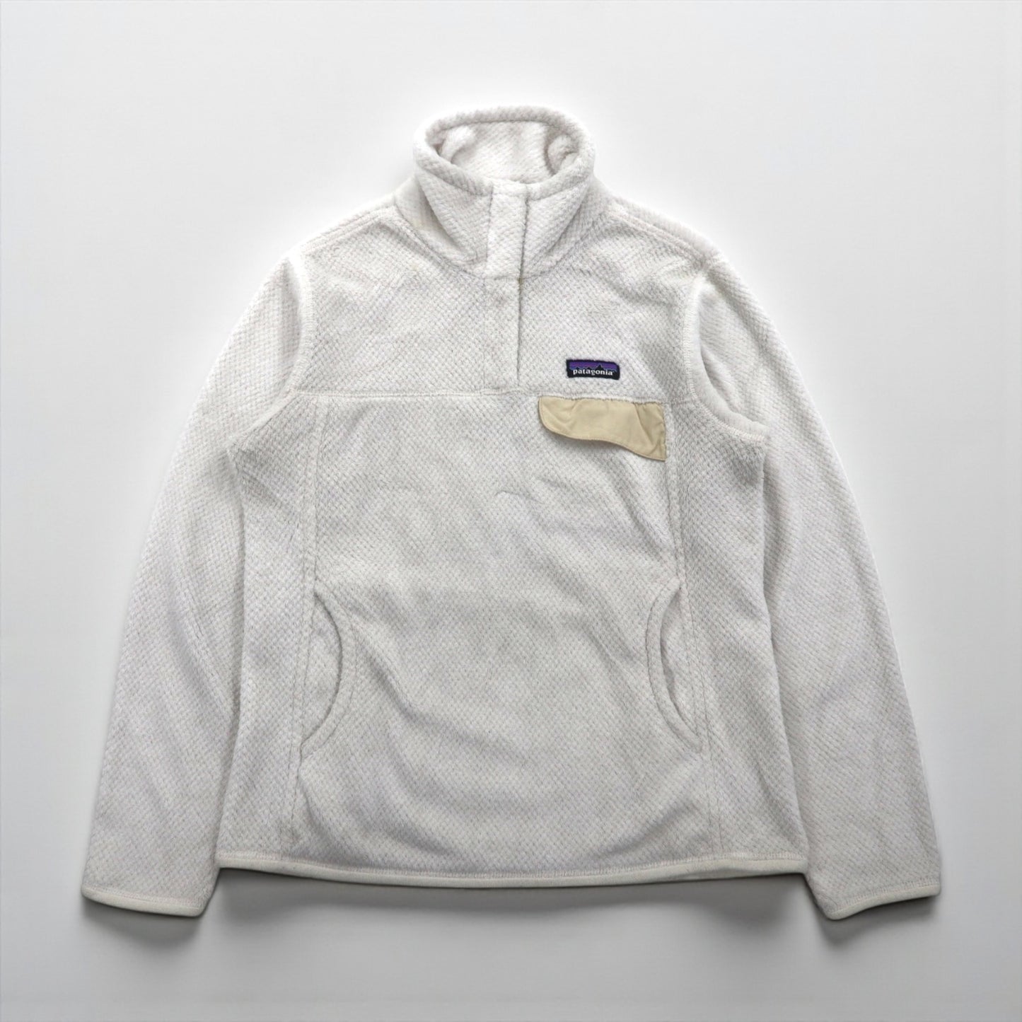 Patagonia リツール スナップT プルオーバー フリースジャケット M ホワイト カンガルーポケット 25442