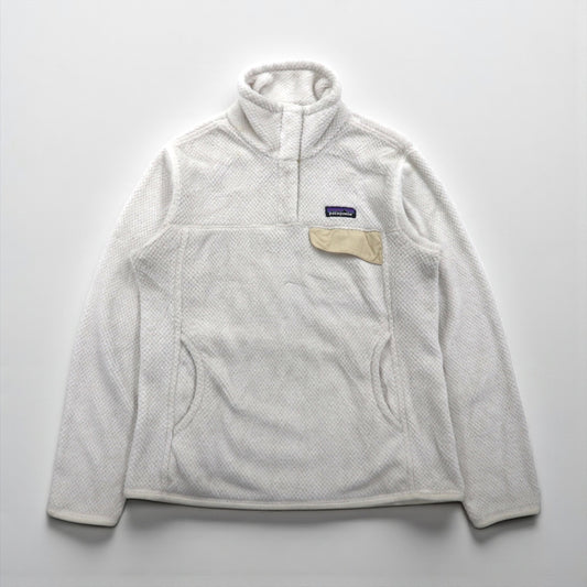 Patagonia リツール スナップT プルオーバー フリースジャケット M ホワイト カンガルーポケット 25442