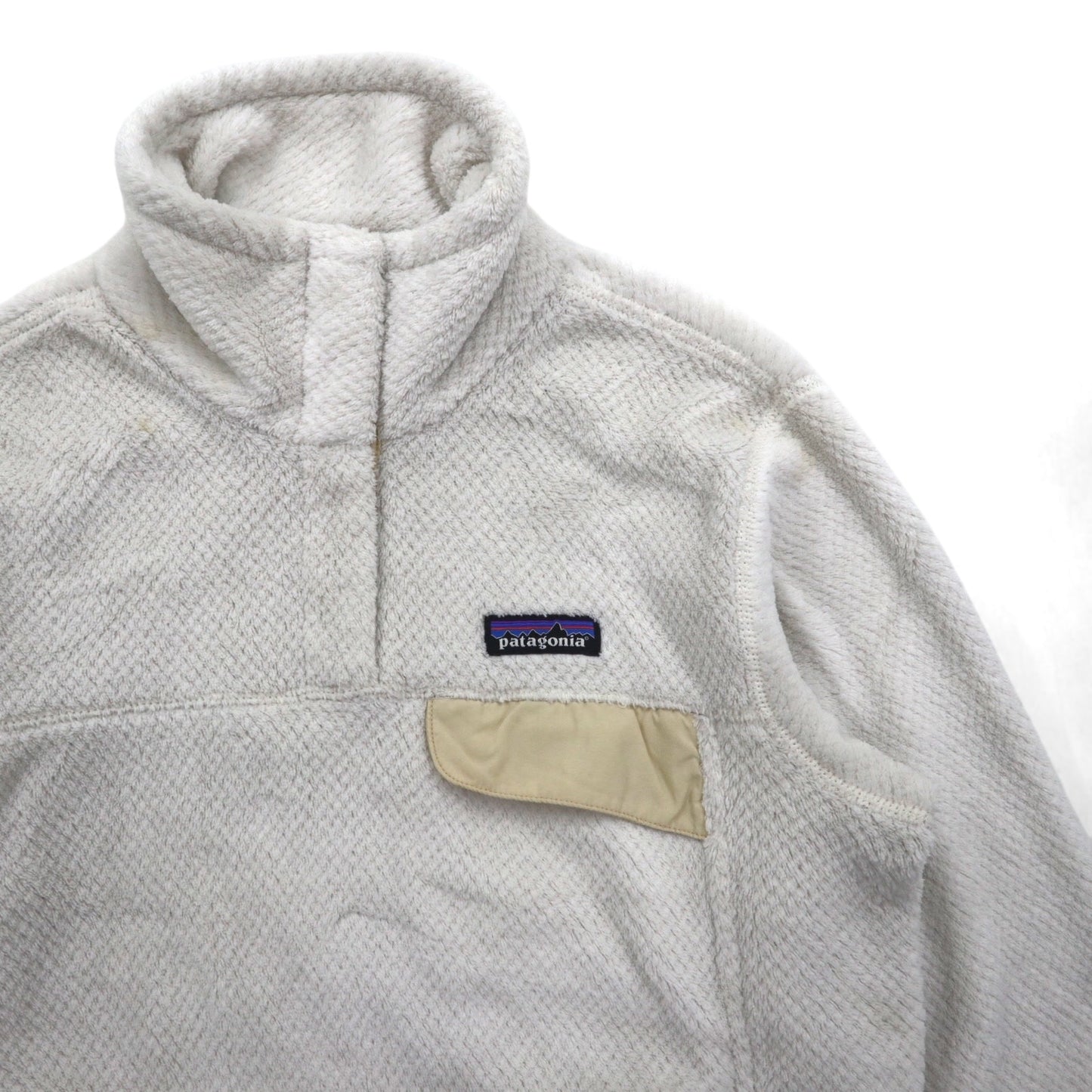 Patagonia リツール スナップT プルオーバー フリースジャケット M ホワイト カンガルーポケット 25442