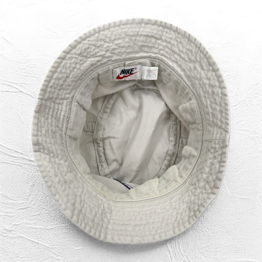 NIKE 90年代 銀タグ スウォッシュ 刺繍 バケットハット L ベージュ コットン