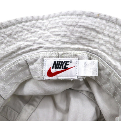 NIKE 90年代 銀タグ スウォッシュ 刺繍 バケットハット L ベージュ コットン