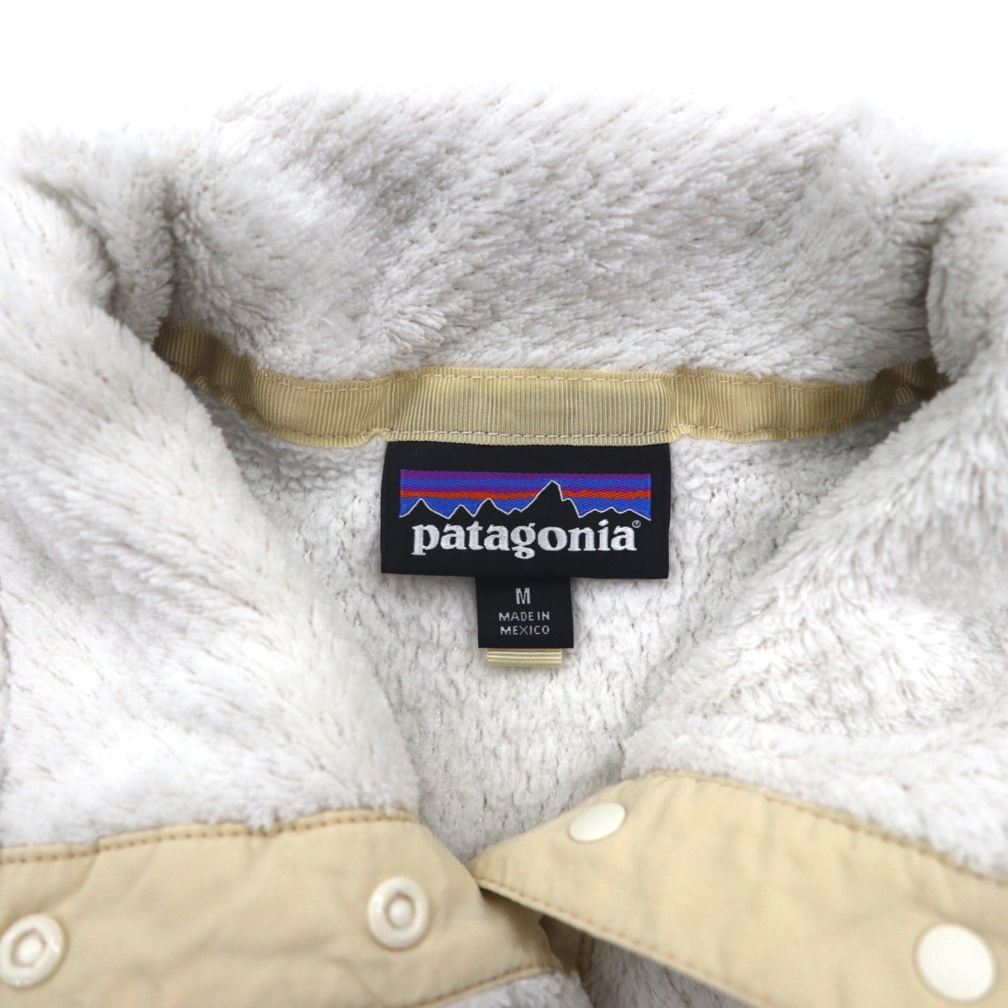Patagonia リツール スナップT プルオーバー フリースジャケット M ホワイト カンガルーポケット 25442