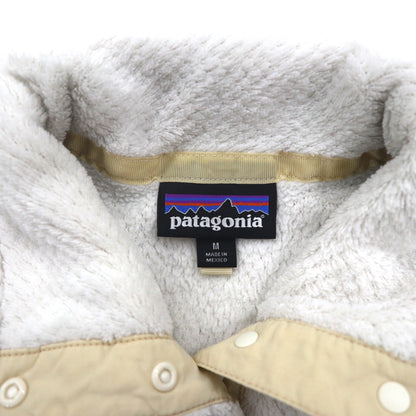 Patagonia リツール スナップT プルオーバー フリースジャケット M ホワイト カンガルーポケット 25442