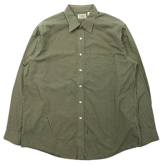 L.L.Bean 90年代 チェックシャツ L グリーン コットン