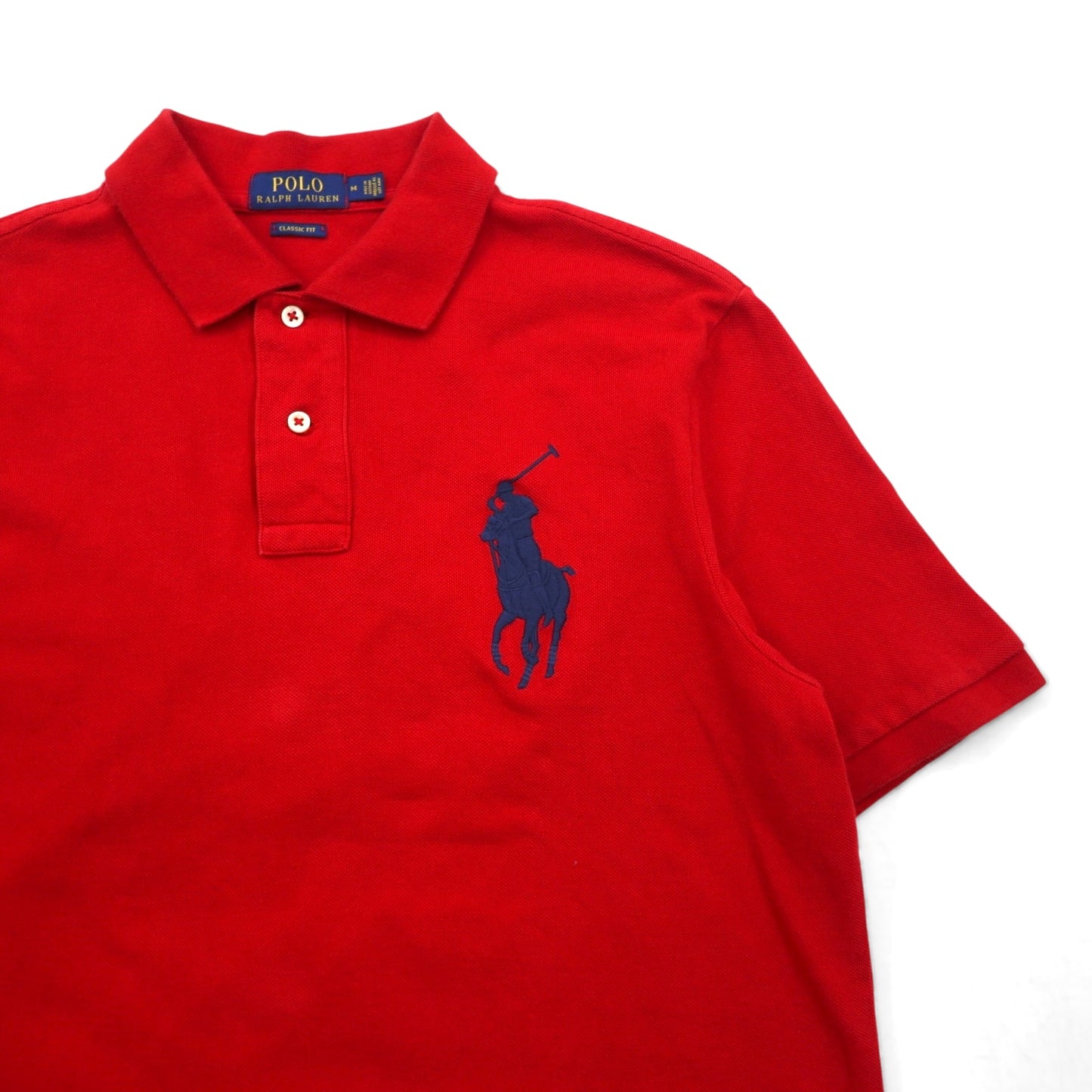 POLO RALPH LAUREN クラシックフィット ビッグポニー刺繍 ポロシャツ M レッド コットン 鹿の子