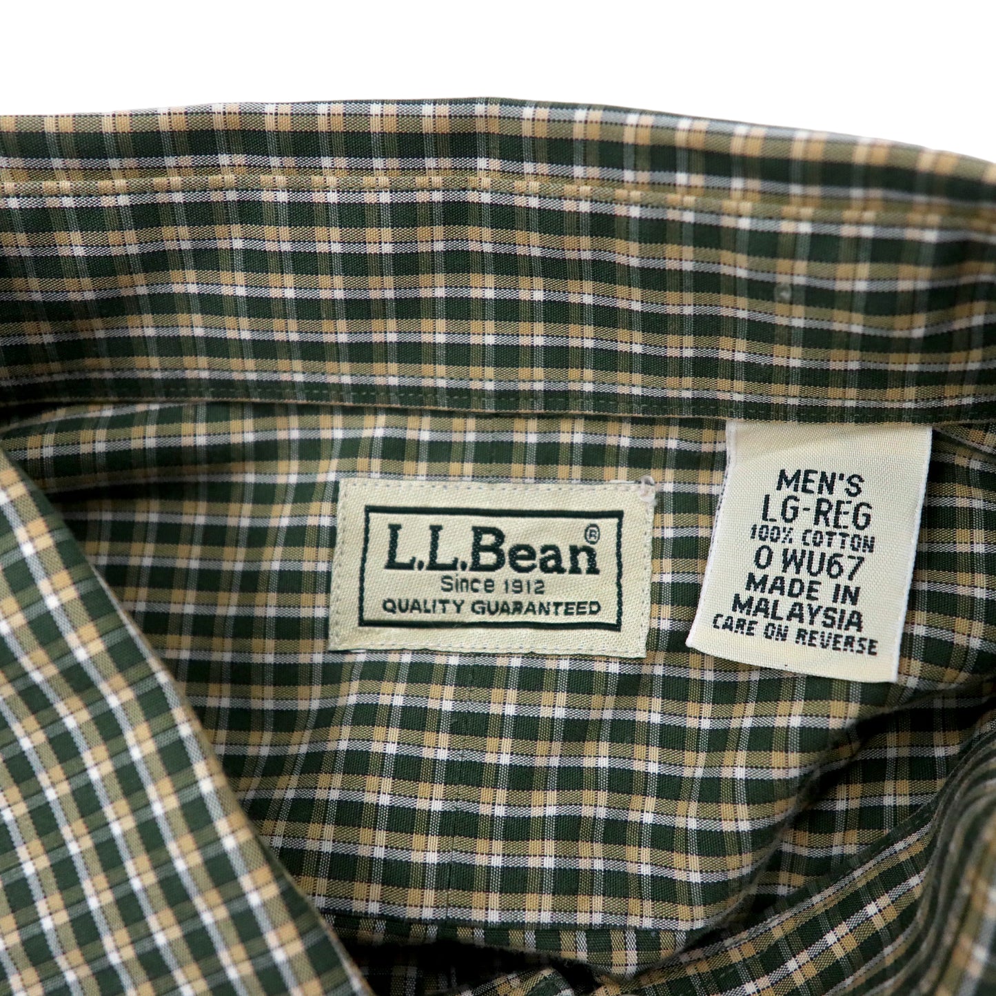 L.L.Bean 90年代 チェックシャツ L グリーン コットン