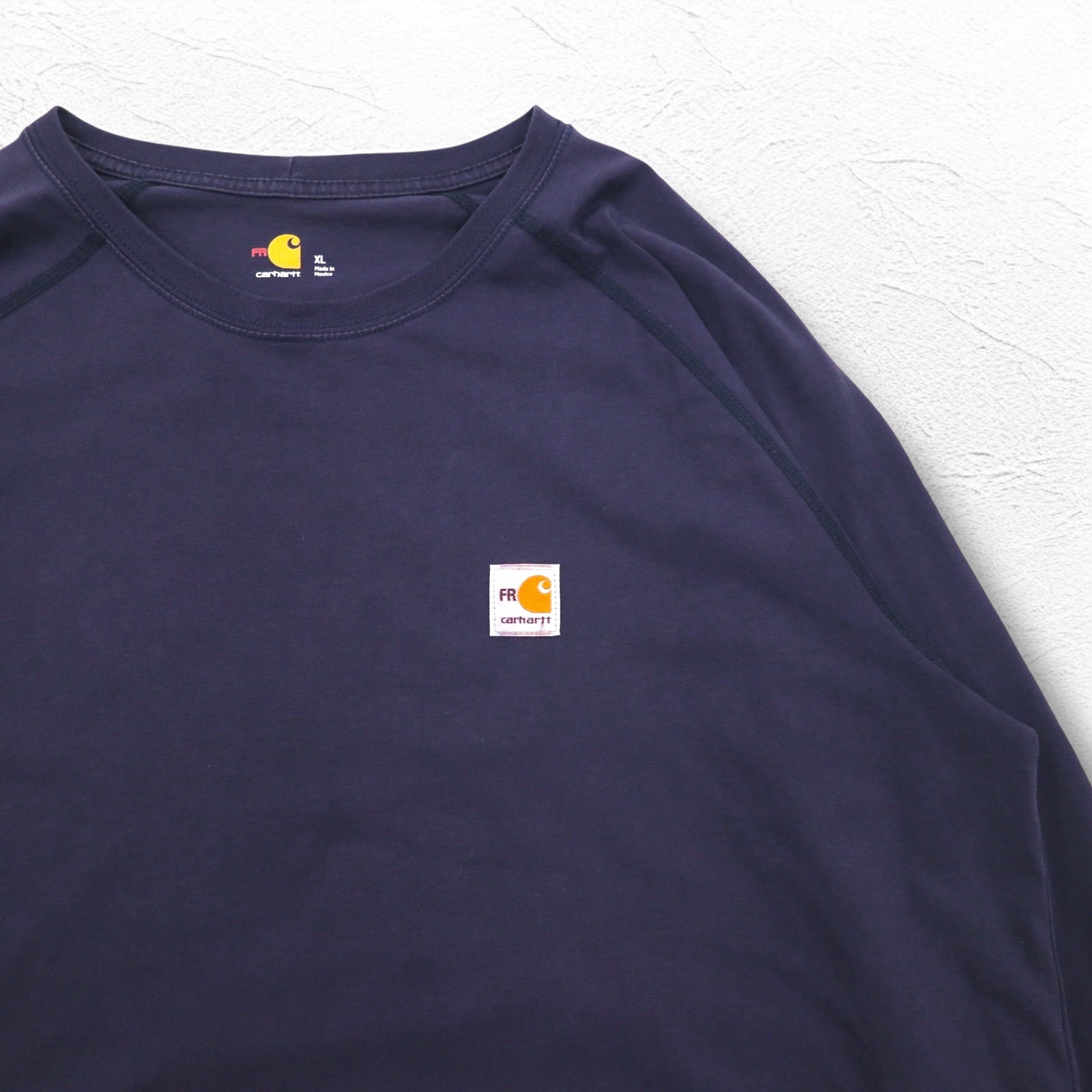 Carhartt FORCE Flame Retardant FR Long Sleeve T-Shirt, Long T, XL, Navy, Stretch, 102904-410, Made in Mexico