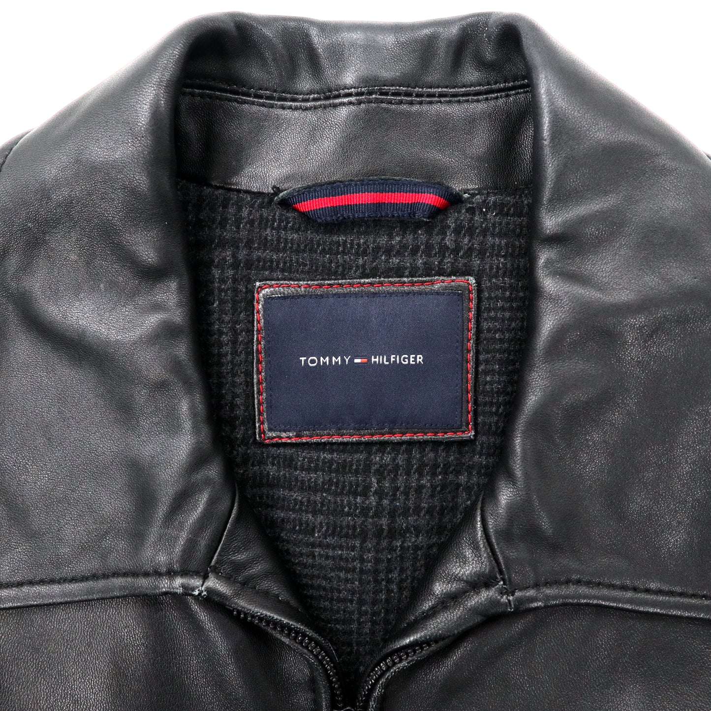 TOMMY HILFIGER レザー ライダースジャケット XL ブラック 羊革 ラムレザー