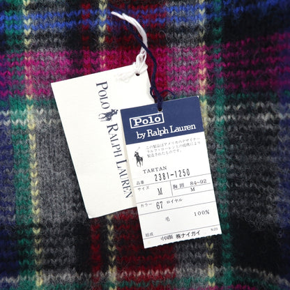 Polo Ralph Lauren 90年代 ラムウール ニット セーター M ブルー チェック 羊毛 未使用品
