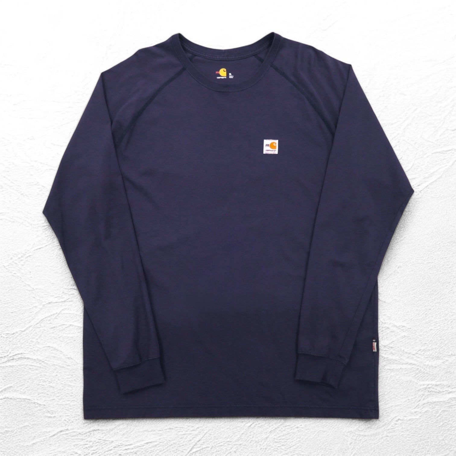 Carhartt FORCE Flame Retardant FR Long Sleeve T-Shirt, Long T, XL, Navy, Stretch, 102904-410, Made in Mexico