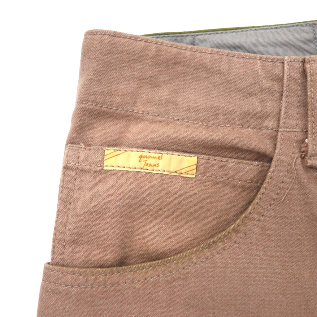 gourmet jeans tapered denim pants size 32 brown khaki bicolor cotton TYPE-03 LEAN made in Japan