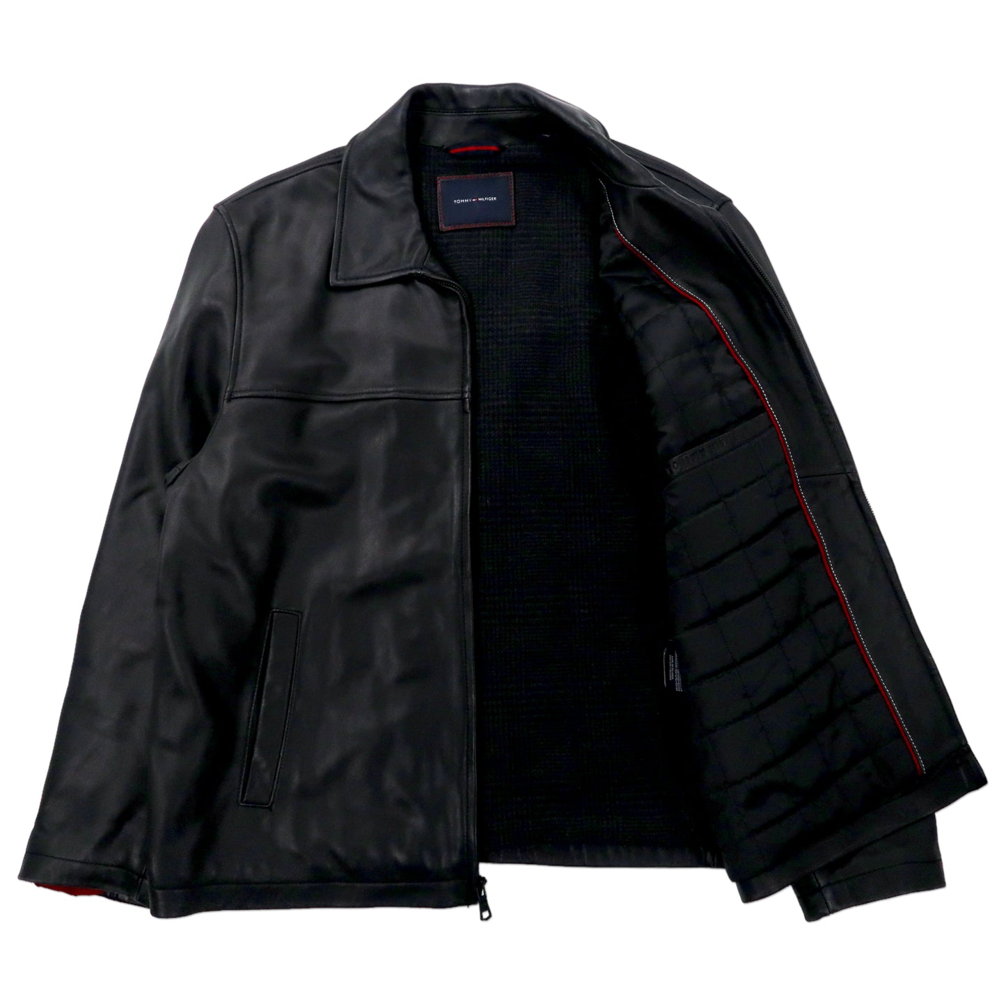 TOMMY HILFIGER Leather Riders Jacket XL Black sheep Lamb Leather ...