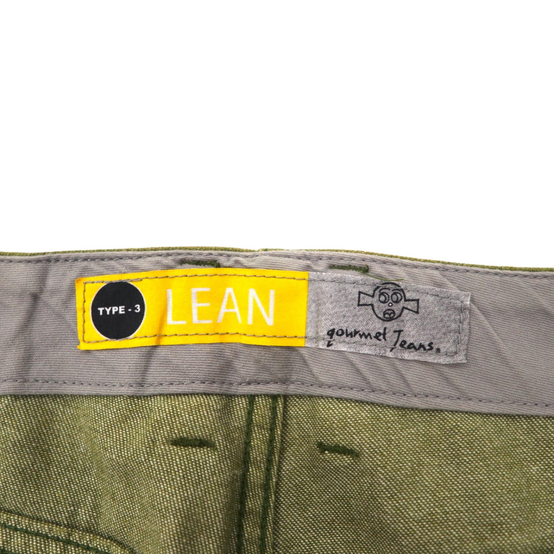 gourmet jeans tapered denim pants size 32 brown khaki bicolor cotton TYPE-03 LEAN made in Japan