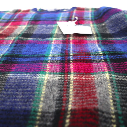 Polo Ralph Lauren 90年代 ラムウール ニット セーター M ブルー チェック 羊毛 未使用品