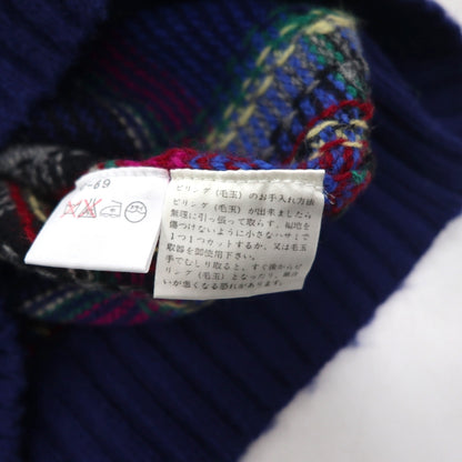 Polo Ralph Lauren 90年代 ラムウール ニット セーター M ブルー チェック 羊毛 未使用品