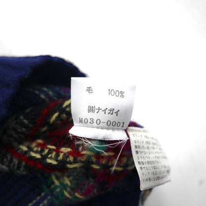 Polo Ralph Lauren 90年代 ラムウール ニット セーター M ブルー チェック 羊毛 未使用品