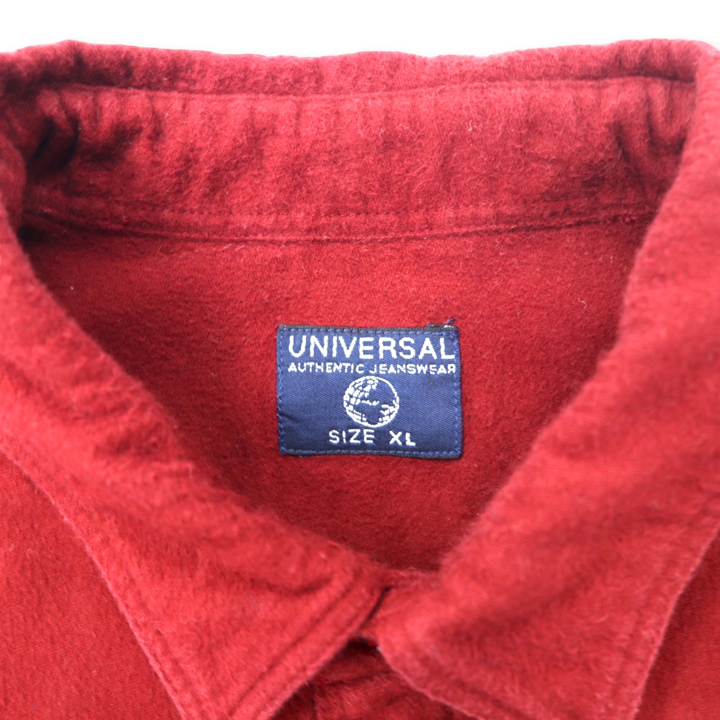 UNIVERSAL AUTHENTIC JEANS WEAR ヘビーフランネルシャツ XL レッド コットン ビッグサイズ