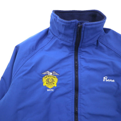 SPORTSMASTER 90s USA Sport Jacket, XL, Blue, Nylon Jacket with Polarfleece Fleece Lining, High Neck, Made in the USA, 1990s