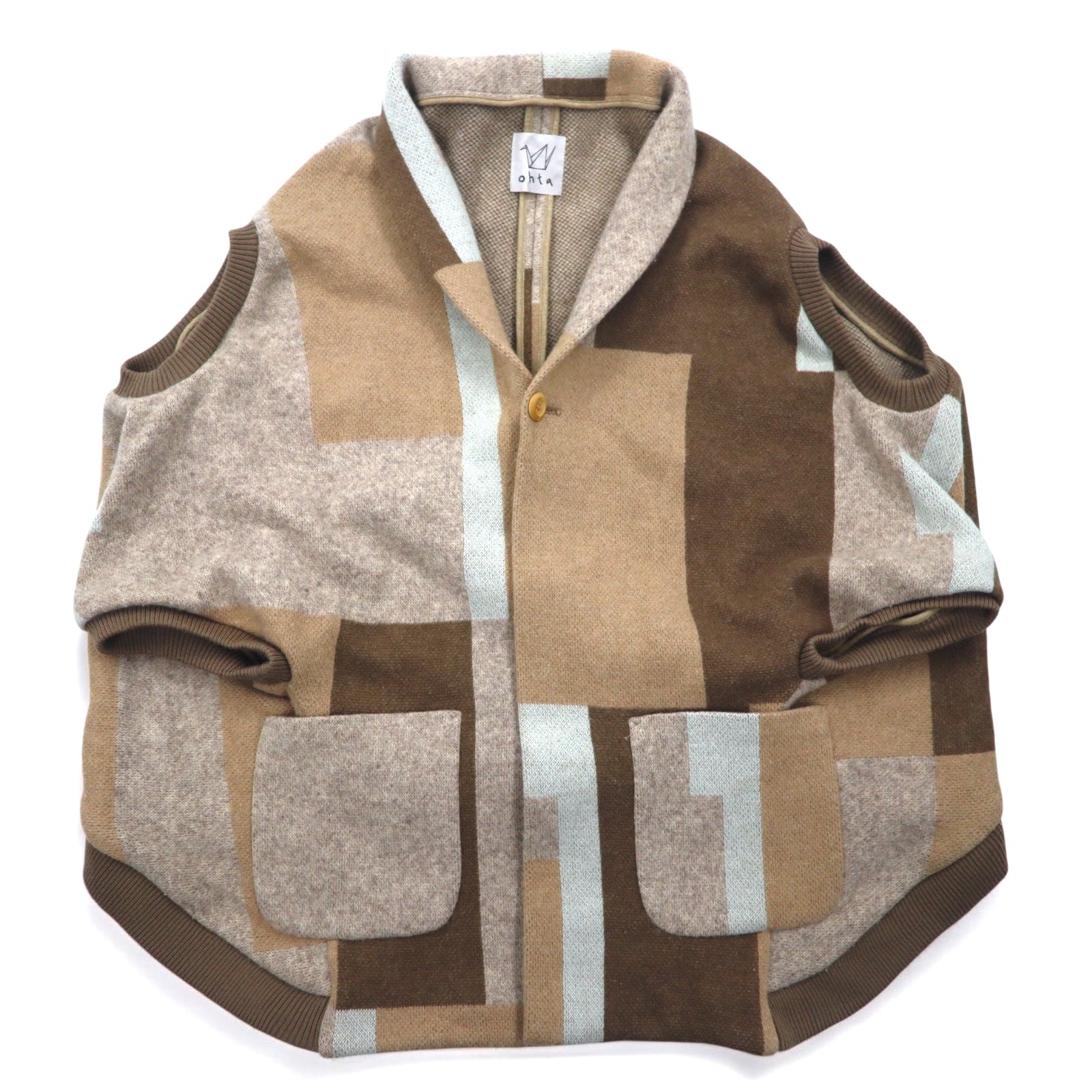 ohta Poncho Cardigan FREE Brown Beige Multicolor Angora 14aw-ha-pl Made in Japan
