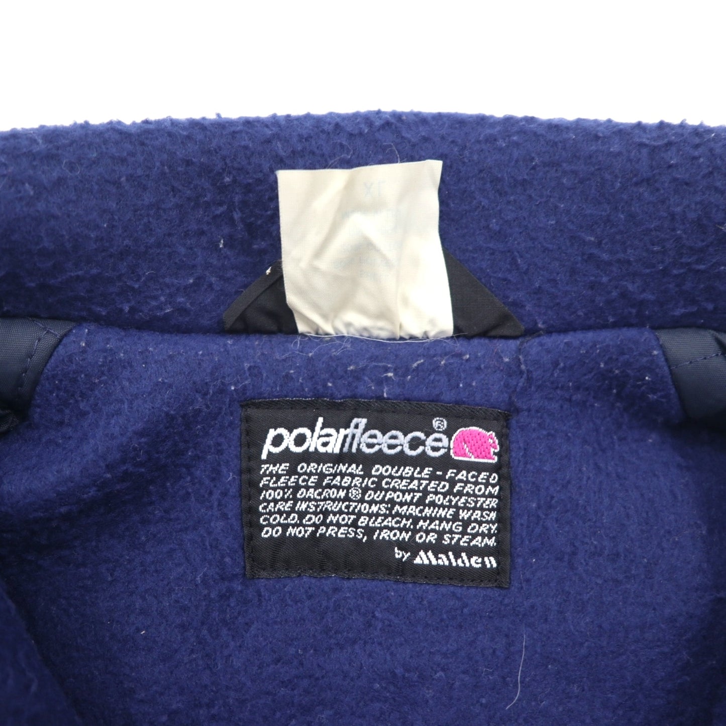 SPORTSMASTER 90s USA Sport Jacket, XL, Blue, Nylon Jacket with Polarfleece Fleece Lining, High Neck, Made in the USA, 1990s