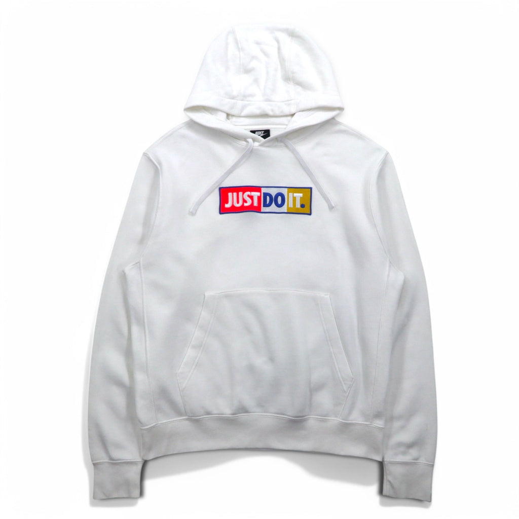 NIKE Pullover Hoodie XL White Cotton JUST DO IT CJ4776-100