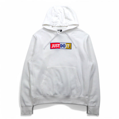 NIKE Pullover Hoodie XL White Cotton JUST DO IT CJ4776-100