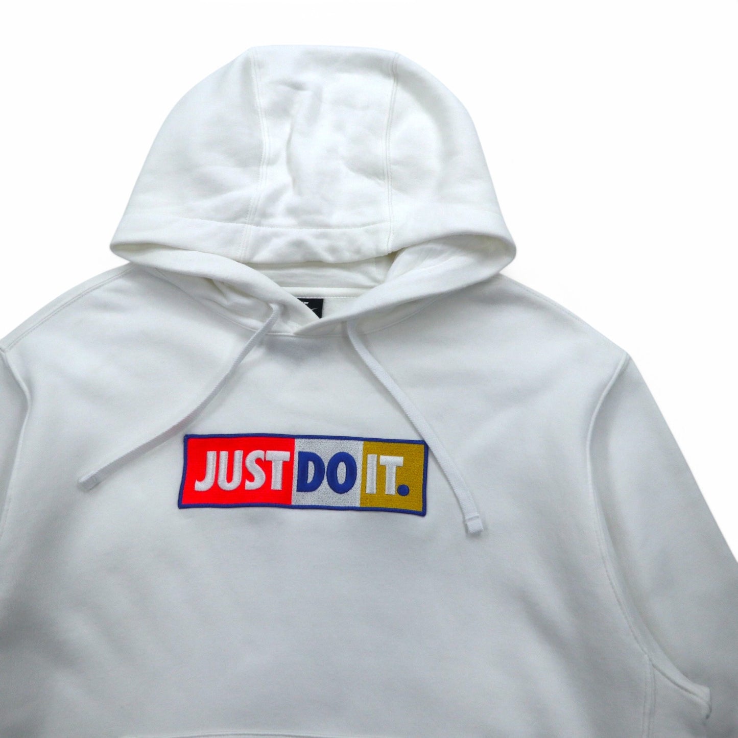 NIKE Pullover Hoodie XL White Cotton JUST DO IT CJ4776-100