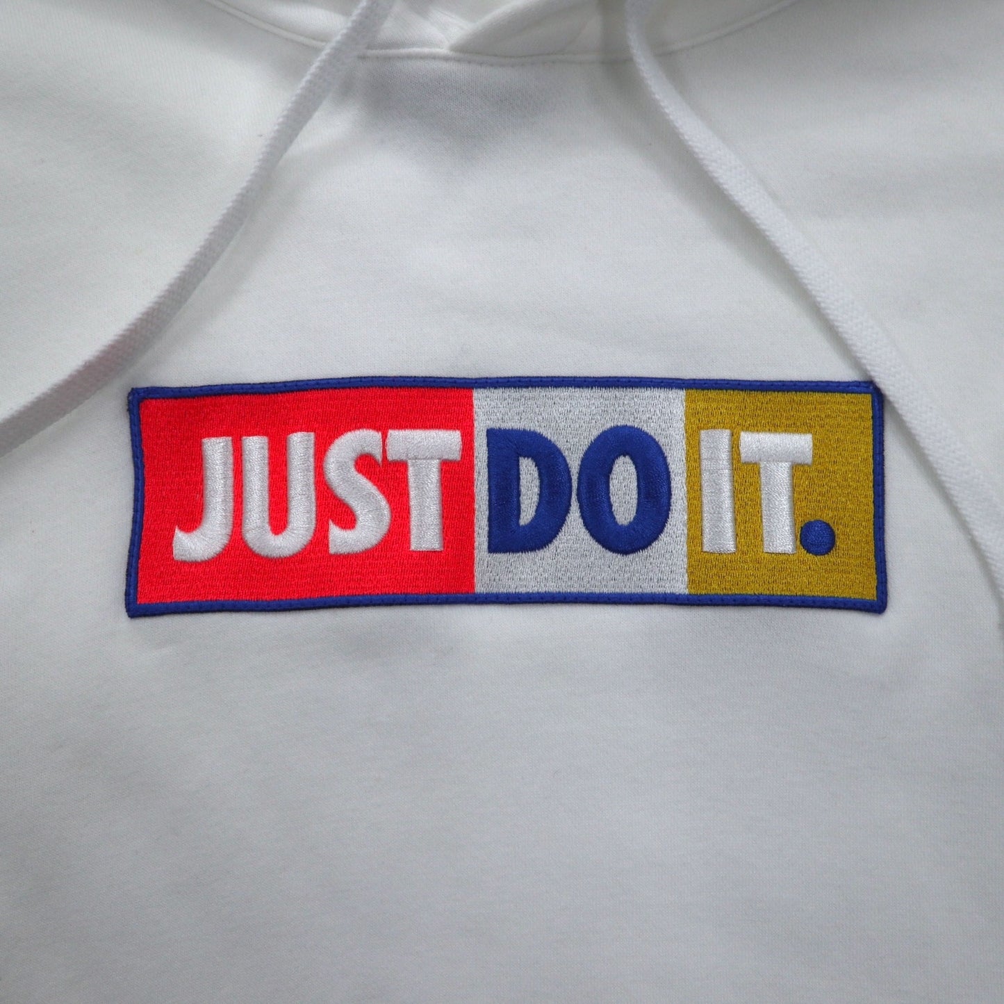 NIKE Pullover Hoodie XL White Cotton JUST DO IT CJ4776-100