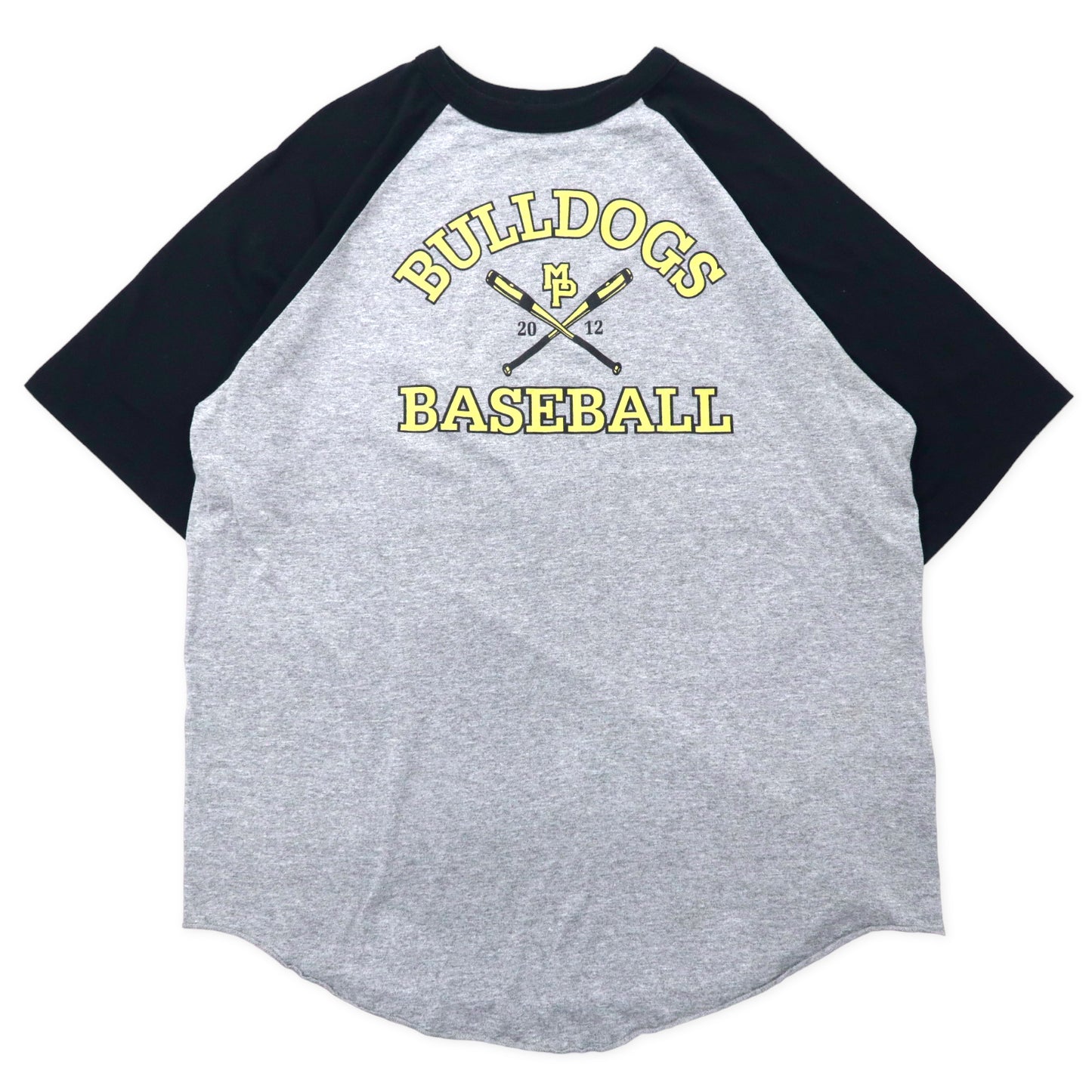 AUGUSTA SPORTSWEAR ラグランTシャツ 2XL グレー コットン BULLDOGS BASEBALL ビッグサイズ メキシコ製