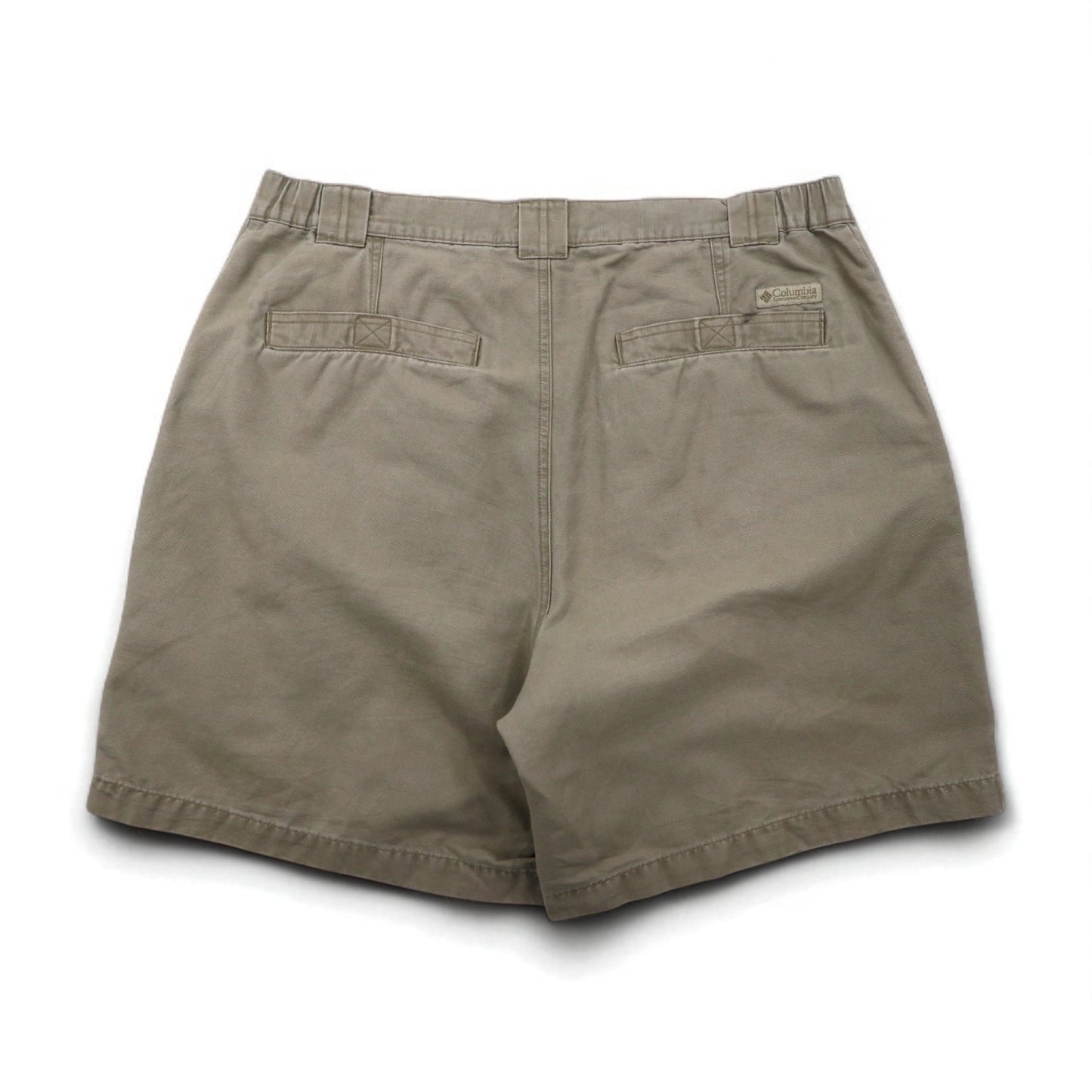 Columbia 2000s Duck Shorts, Khaki, Flap Pockets, Size L, XM4100, Made in Nicaragua