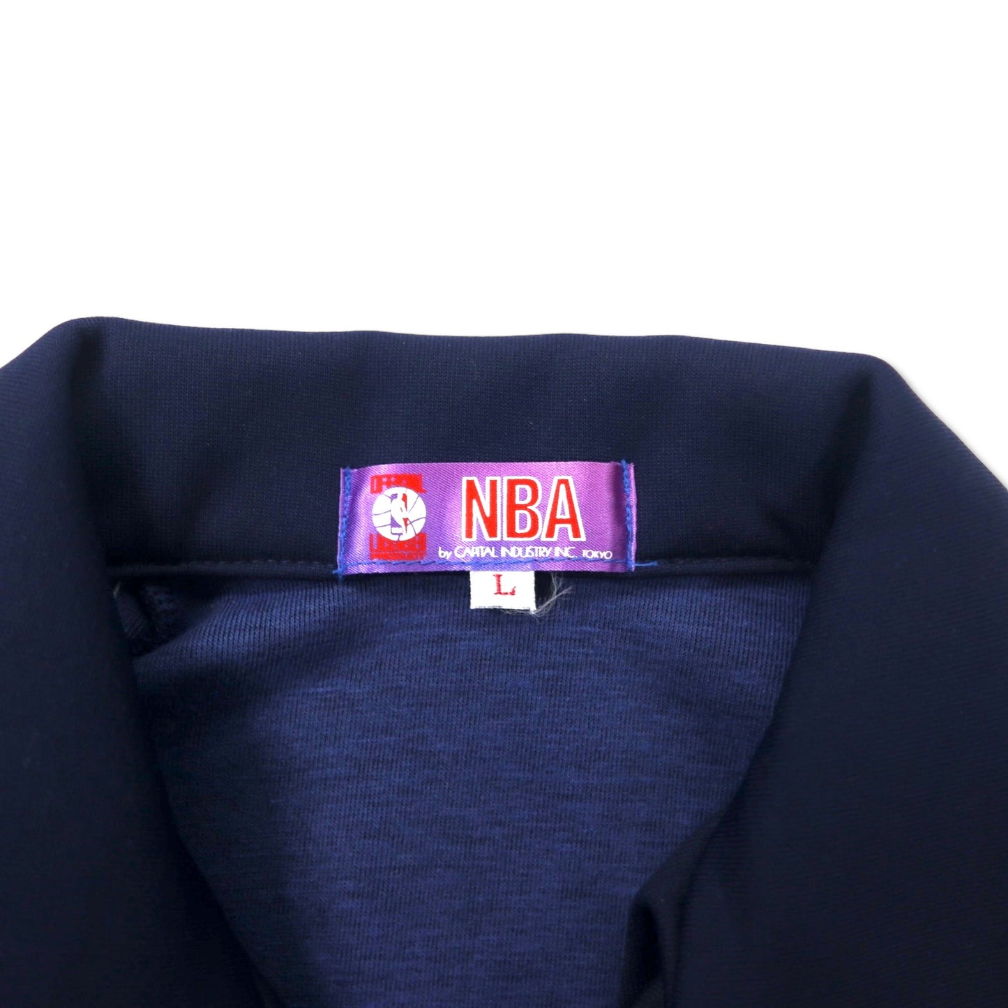 NBA 90年代 トラックジャケット ジャージ L ネイビー ポリエステル サイドライン 未使用品