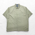 TOWN CRAFT 90年代 半袖シャツ 2XL ベージュ ストライプ ポリエステル 胸ポケット