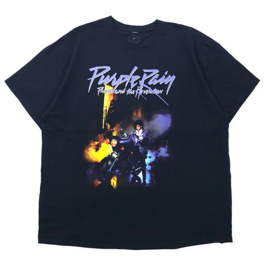 日本然リトテ-古着オンライン-THE PRINCE ESTATE プリンス バンドTシャツ 2XL ブラック コットン PURPLE RAIN ビッグサイズ-The Prince Estate Prince Band T-Shirt 2XL Black Cotton Purple Rain Big Size