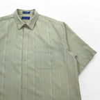 TOWN CRAFT 90年代 半袖シャツ 2XL ベージュ ストライプ ポリエステル 胸ポケット