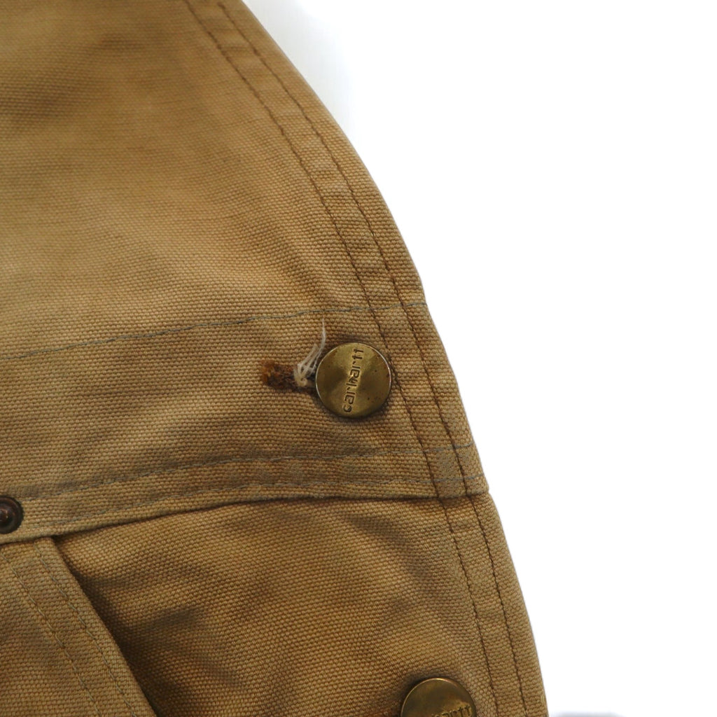 Carhartt USA Made 80s Double Knee Bib Overalls XL Beige Duck Fabric Star Tag 6FBQZ
