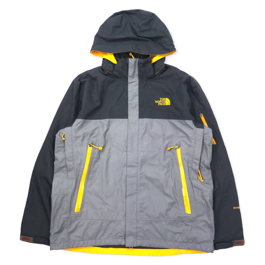 THE NORTH FACE マウンテンパーカー L グレー ポリエステル HYVENT 防水 透湿 ジップインジップ搭載 フード着脱式