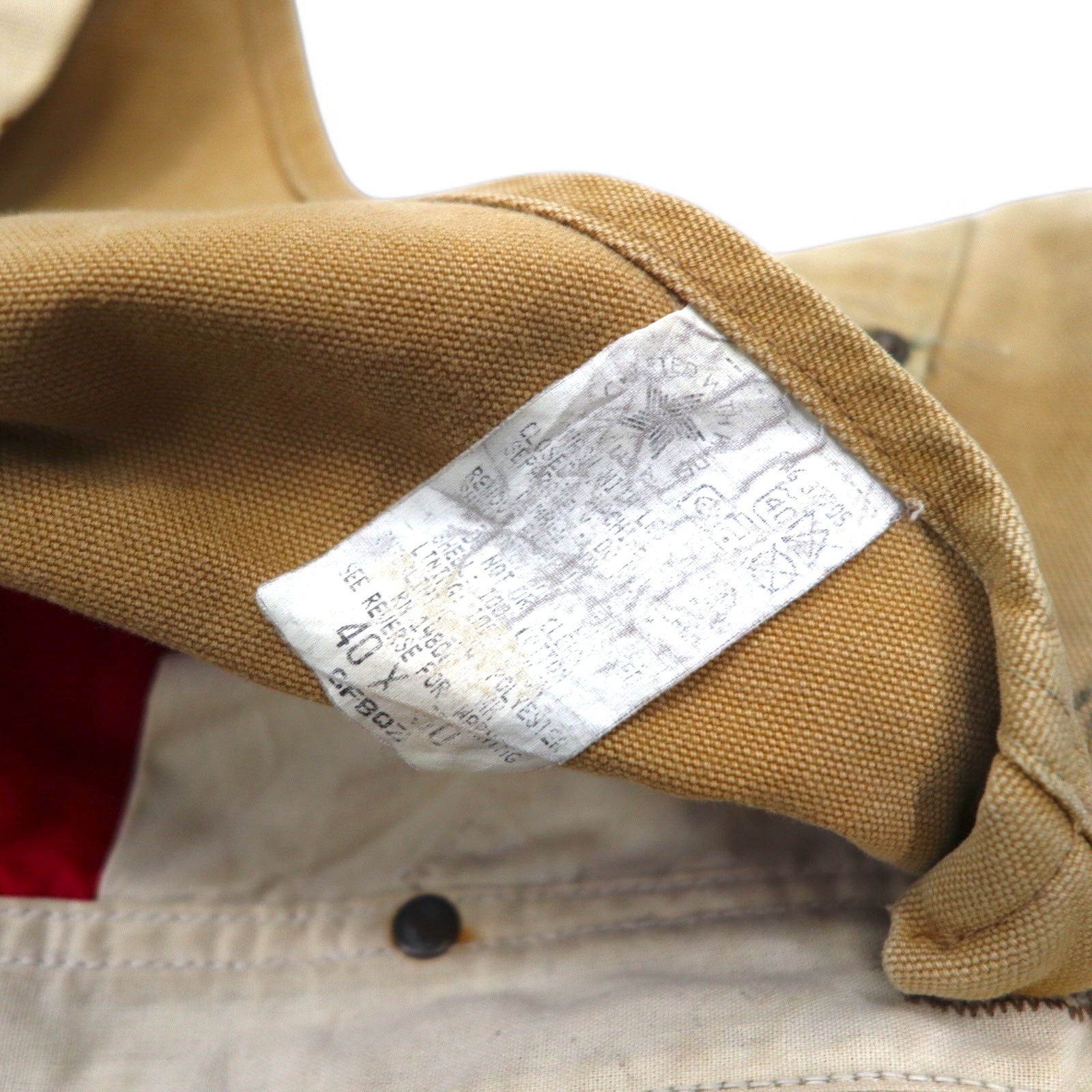 Carhartt USA Made 80s Double Knee Bib Overalls XL Beige Duck Fabric Star Tag 6FBQZ