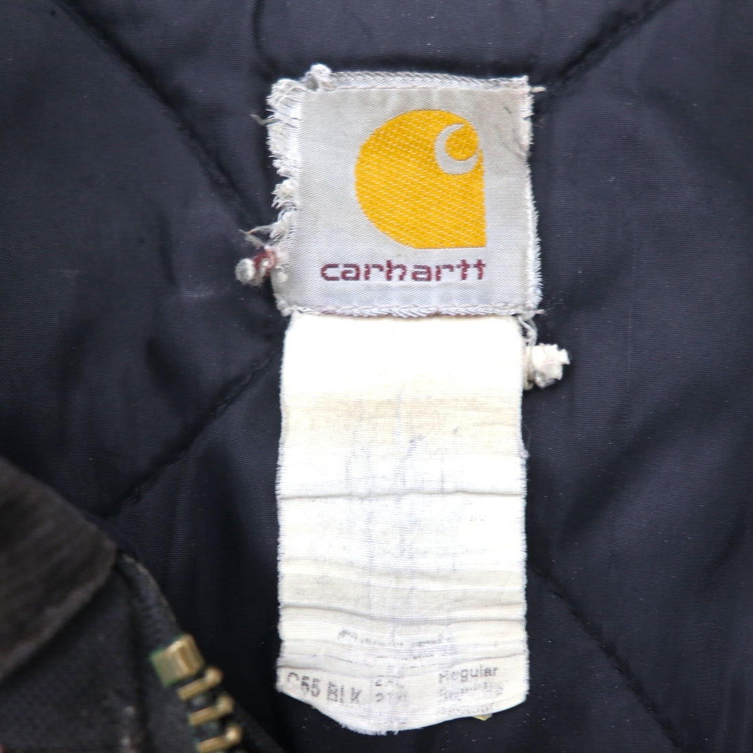carhartt エクストリームスコート CORDURAナイロン カバーオール XL ブラック 中綿 EXTREAMS COAT ダブルジップ 襟コーデュロイ C55