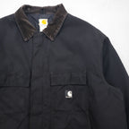 Carhartt Extreme Coat, CORDURA nylon coverall, XL, black, padded, double-zip, corduroy collar, C55