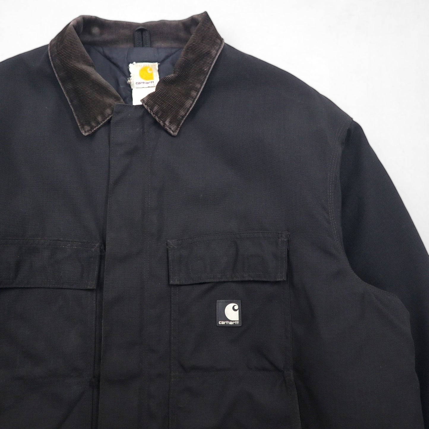 Carhartt Extreme Coat, CORDURA nylon coverall, XL, black, padded, double-zip, corduroy collar, C55
