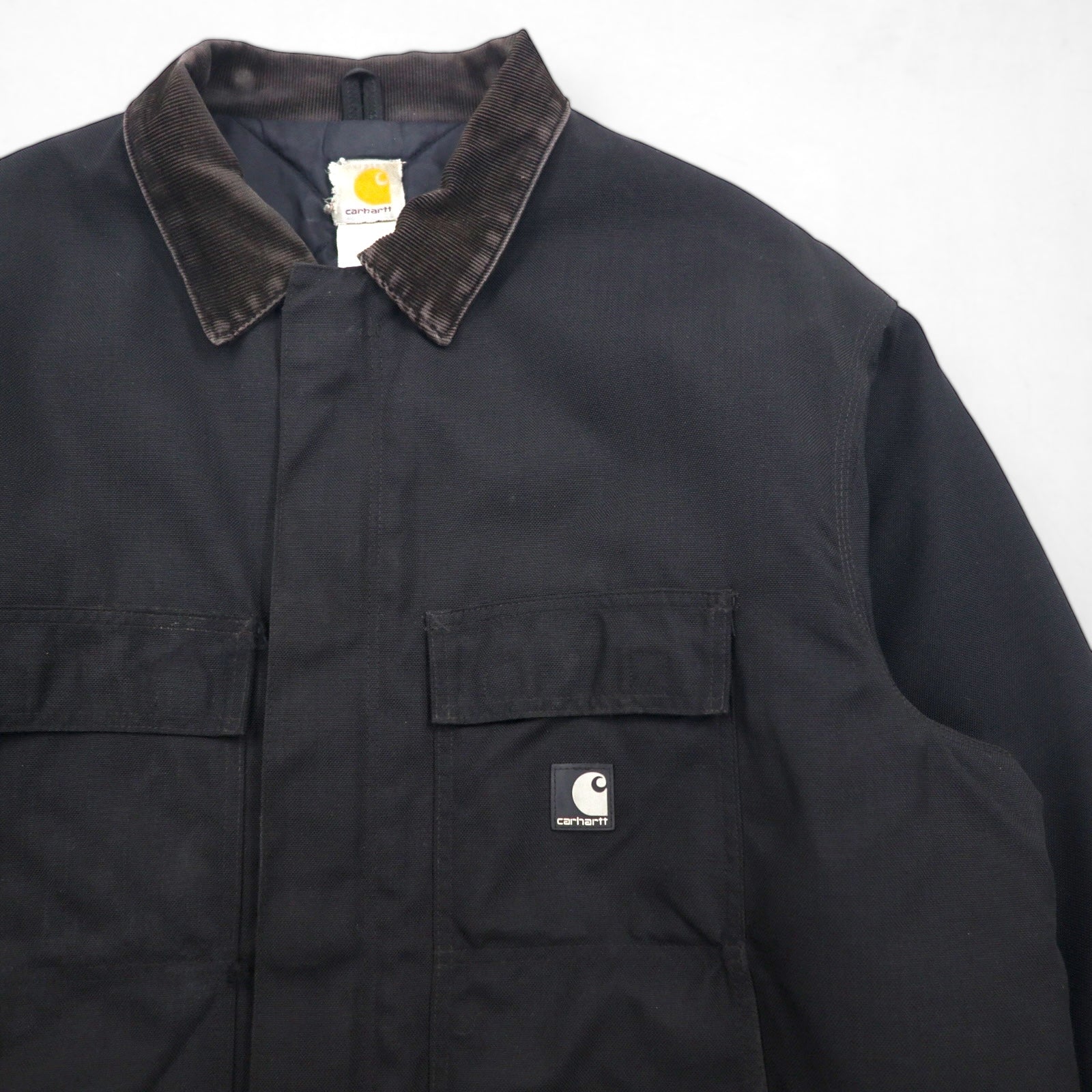 Carhartt Extreme Coat, CORDURA nylon coverall, XL, black, padded, double-zip, corduroy collar, C55
