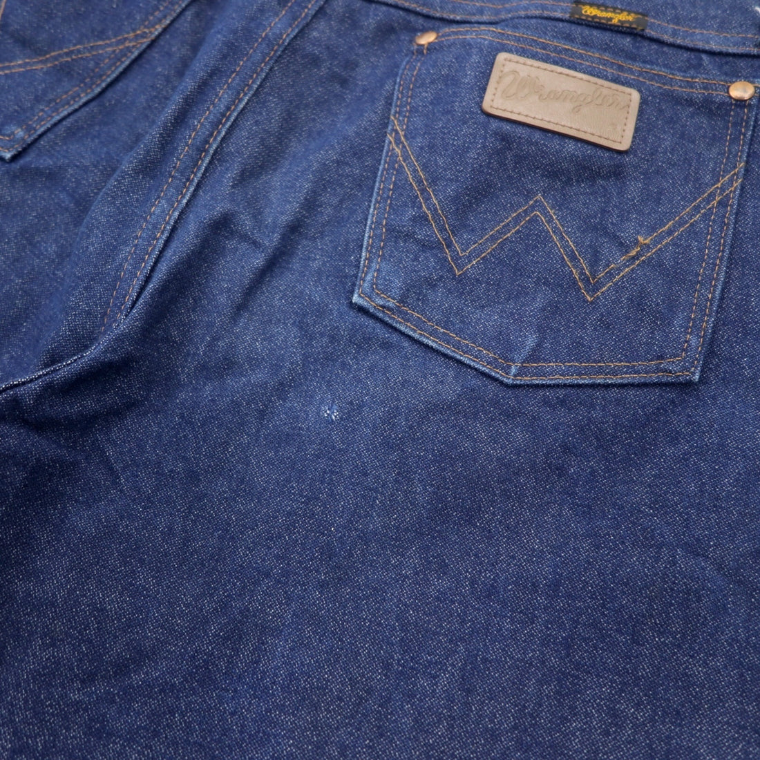 Wrangler Cowboy Cut Jeans Rigid Denim Pants 34 Blue Logo Stitching 13MWZ Made in Mexico