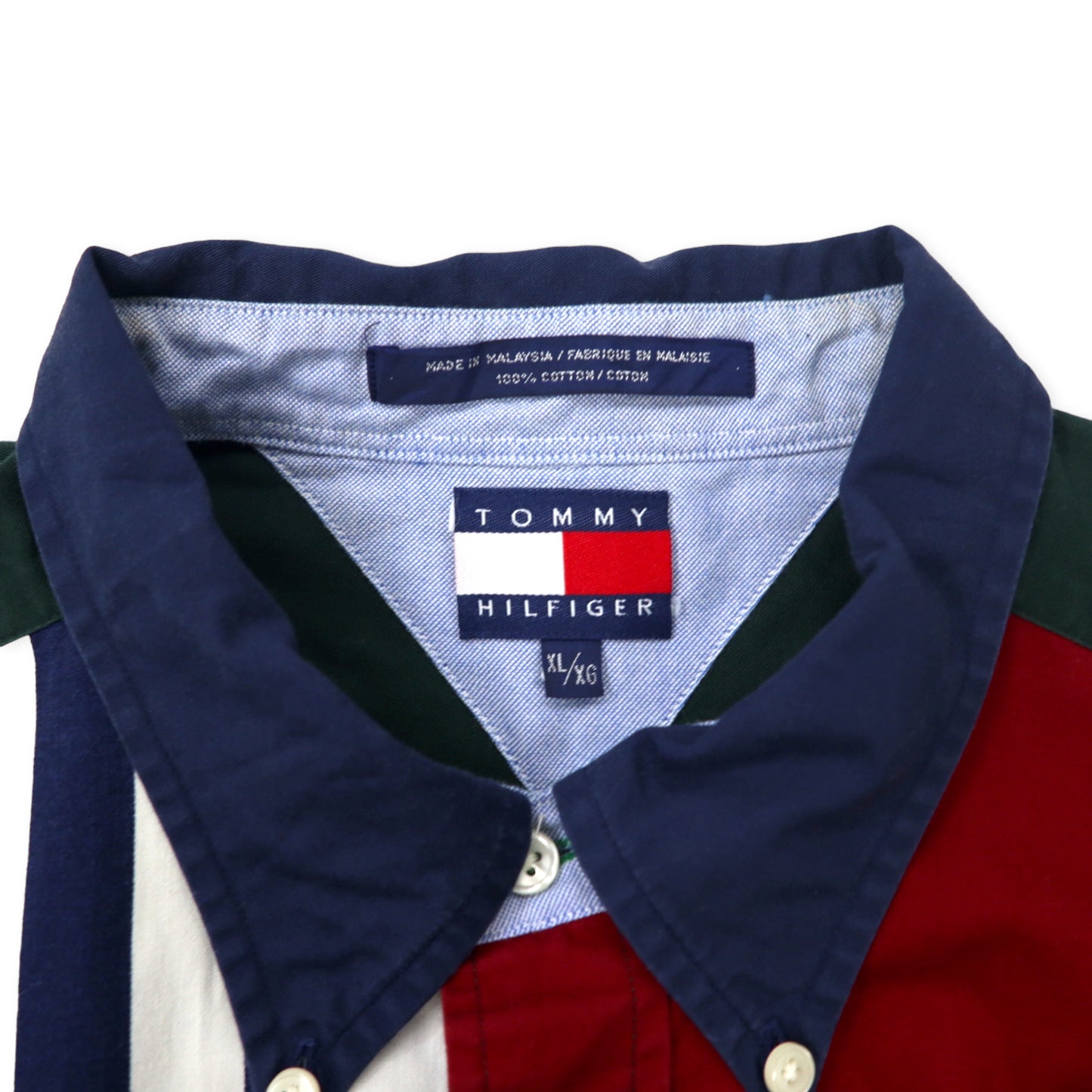 安い割引 vintage 90's Tommy HilfigerボタンダウンオンブレXL シャツ