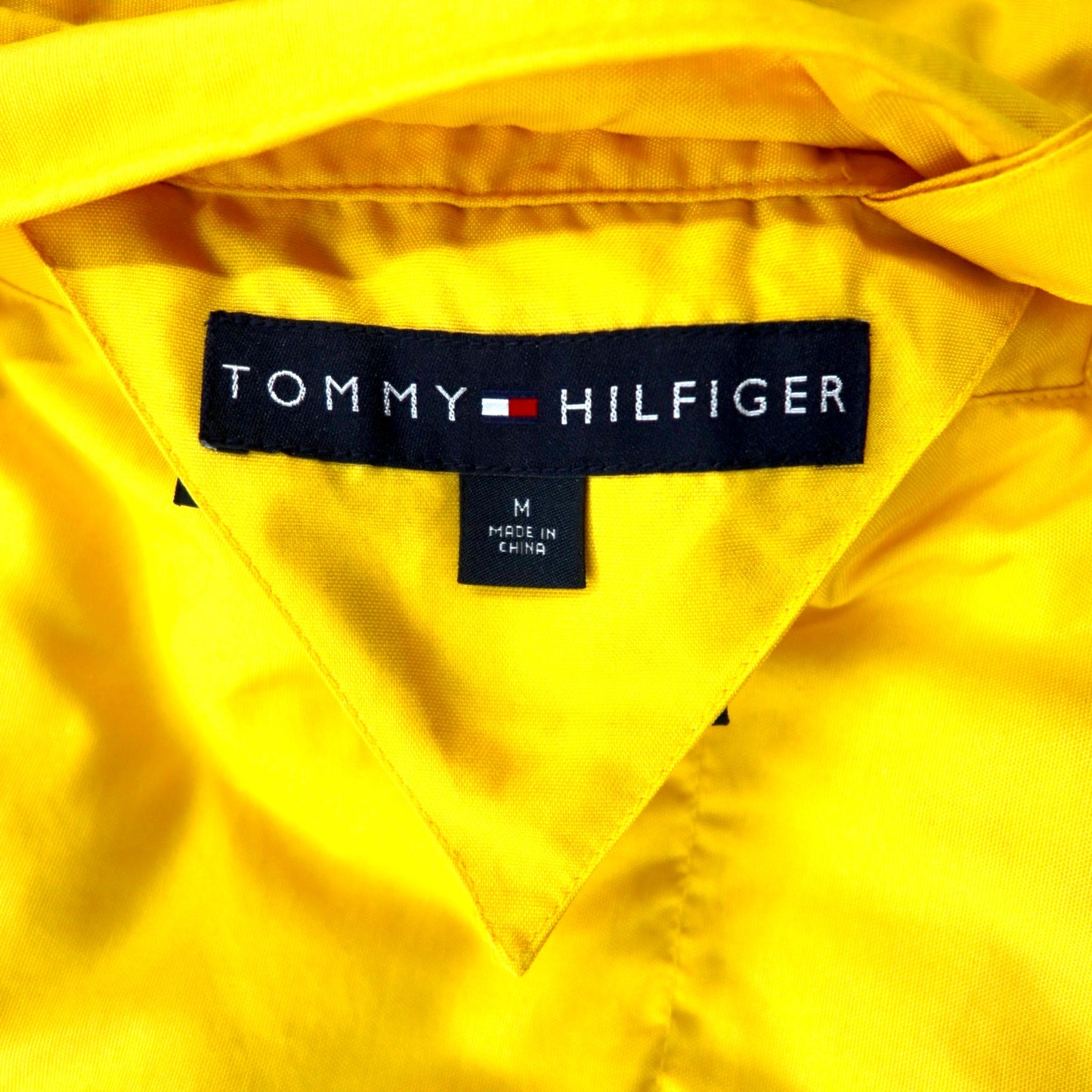 TOMMY HILFIGER 90年代 リバーシブル ダウンジャケット M ネイビー イエロー ナイロン ロゴ 刺繍 COLD STOP