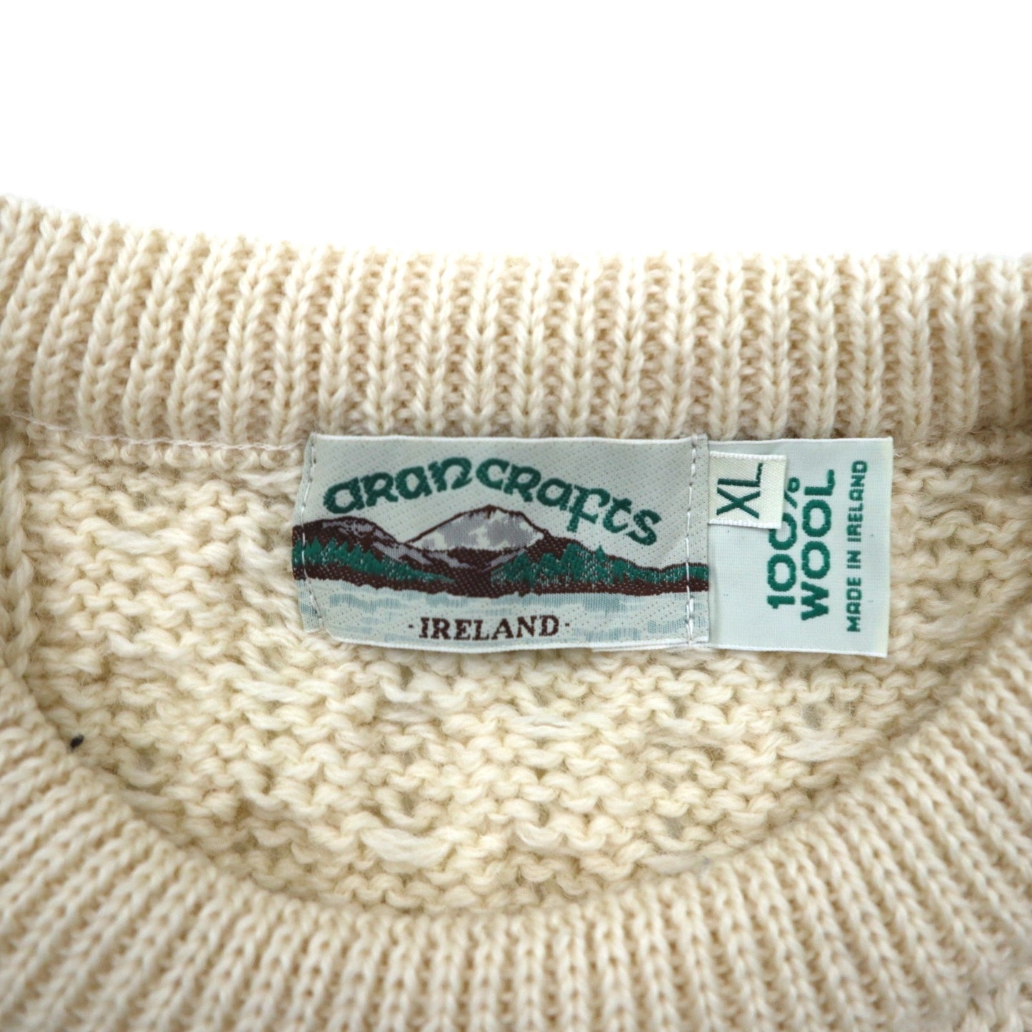 Aran Crafts 90s Fisherman Sweater アランニット フィッシャーマン セーター XL 生成り ウール アイルランド製