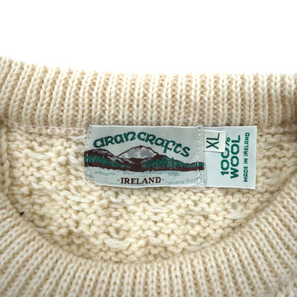Aran Crafts 90s Fisherman Sweater アランニット フィッシャーマン セーター XL 生成り ウール アイルランド製