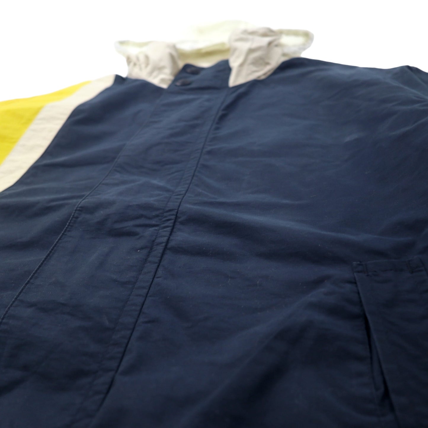 NAUTICA 00年代 セーリングジャケット XXL ネイビー イエロー コットン ナイロン フード収納式 ビッグサイズ